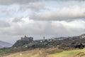 Panoramic view of the Bardi castle which dominates the town of the same name in the province of Parma, Italy Royalty Free Stock Photo