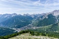 Panoramic view of Bardonecchia and village from above, Italy Royalty Free Stock Photo