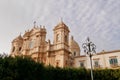 Panoramic view of Baroque cathedral San Nicolo in Noto, UNESCO World Heritage Site. Sicily, Italy. Royalty Free Stock Photo