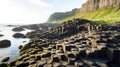 A panoramic view of the basaltic cliffs of Reynisfjara Beach, Iceland