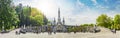 Panoramic View of Basilica Notre Dame in Lourdes Royalty Free Stock Photo