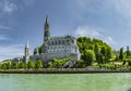 Panoramic View of Basilica Notre Dame in Lourdes Royalty Free Stock Photo