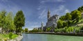 Panoramic View of Basilica Notre Dame in Lourdes Royalty Free Stock Photo