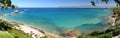 Panoramic view of the Baths of Aphrodite beach. Akamas peninsula. Paphos district. Cyprus