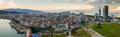 Panoramic view of Batumi, Georgia. View of the center of Batumi and the promenade and the beach. The capital of Adjara, Georgia