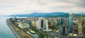 Panoramic view of Batumi, Georgia. View of the center of Batumi and the promenade and the beach. The capital of Adjara, Georgia