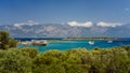 Panoramic view of the bay in the Aegean. Royalty Free Stock Photo