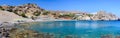 Panoramic view of bay of Aghios Pavlos town on Crete island, Greece