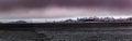 Panoramic view Bay Bridge San Francisco on a cloudy foggy day Royalty Free Stock Photo