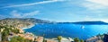 View of coastline and luxury resort town Villefranche-sur-Mer. C Royalty Free Stock Photo