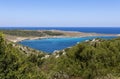 Panoramic view of the Bay of the Orte near the seaside town of Otranto, province of Lecce, Puglia, Italy