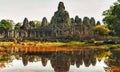 View of Bayon temple in Cambodia Royalty Free Stock Photo