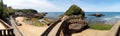 Panoramic view of the beach, Biarritz, France Royalty Free Stock Photo