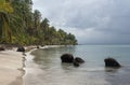 Panoramic view of the beach of Boca del Drago Panama Royalty Free Stock Photo