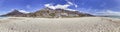 Panoramic view from the beach over the village of Camps Bay near Cape Town to the towering Table Mountains in the background Royalty Free Stock Photo