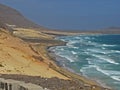 Panoramic view of the beach and waves Sao Vicente island Cape Verde Cabo Verde