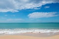 Panoramic view of beautiful beach of Mediterranean sea, Palma de Mallorca, Spain. Balearic island Royalty Free Stock Photo