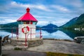Panoramic view of beautiful city Orsta, Norway Royalty Free Stock Photo
