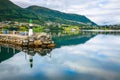 Panoramic view of beautiful city Orsta, Norway Royalty Free Stock Photo