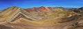 Panoramic view of beautiful colored Rainbow Mountain, Vinicunca, Andes, Cusco region, Peru, South America