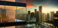 Panoramic view of beautiful evening cityscape Royalty Free Stock Photo