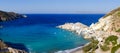 Panoramic view of beautiful fishermen village Fyropotamos on Mil