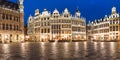 Grand Place Square at night in Belgium, Brussels Royalty Free Stock Photo