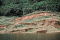 Panoramic view of beautiful lake and mountain landscape fresh green valley at Khun Dan Prakan Chon Dam Nakhon Nayok Thailand. Royalty Free Stock Photo