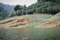 Panoramic view of beautiful lake and mountain landscape fresh green valley at Khun Dan Prakan Chon Dam Nakhon Nayok Thailand. Royalty Free Stock Photo