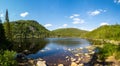 Panoramic view of a lake in the Grands-Jardins national park, in Charlevoix, Quebec