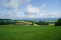 Panoramic view of beautiful landscape in the Bavarian Alps with beautiful flowers and famous Watzmann mountain in the Royalty Free Stock Photo