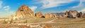 Panoramic view of beautiful mountain landscape of Cappadocia