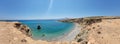 Panoramic view of a beautiful and serene beach in Karpathos, Greece