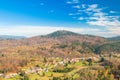 Panoramic view on the beautiful small town of Lokve, coutryside Gorski kotar, Croatia Royalty Free Stock Photo