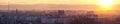 Panoramic view of beautiful sunset over Ivano-Frankivsk city, Ukraine Royalty Free Stock Photo