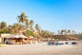 Panoramic view of beautiful tropical beach Vagator Royalty Free Stock Photo