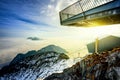 Panoramic view of beautiful winter mountain landscape. Zugspitze, Germany Royalty Free Stock Photo