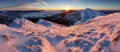 Panoramic view of beautiful winter wonderland mountain scenery i Royalty Free Stock Photo