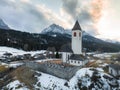 Panoramic view of beautiful winter wonderland mountain scenery Royalty Free Stock Photo