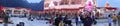 Panoramic view of beautifully decorated Mata Vaishno Devi Temple, Katra, during the Navratra festival