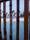 panoramic view behind a charming wooden railing on the Gili Lankanfushi Maldives