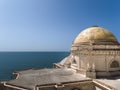 Panoramic view from the bell tower of the Cathedral of Cadiz towards the sea Royalty Free Stock Photo