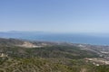 Panoramic view of Benalmadena hills and Mediterranean coastline in Malaga Royalty Free Stock Photo