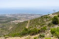Panoramic view of Benalmadena hills and Mediterranean coastline in Malaga Royalty Free Stock Photo