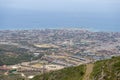 Panoramic view of Benalmadena hills and Mediterranean coastline in Malaga Royalty Free Stock Photo