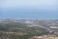 Panoramic view of Benalmadena hills and Mediterranean coastline in Malaga Royalty Free Stock Photo