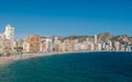 Panoramic view of Benidorm, in Spain.Benidorm Alicante playa de Poniente beach sunset in Spain.Skyscrapers near the beach Royalty Free Stock Photo