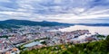 Panoramic view of Bergen and harbor from Mount Floyen, Bergen, N Royalty Free Stock Photo