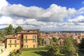 Panoramic view of Biella from the Piazzo: the old part of the city. Royalty Free Stock Photo