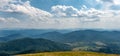 Panoramic view of the Bieszczady Mountains, sunny July day, Poland Royalty Free Stock Photo